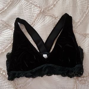 Velvet and Lace Bralettes (2 pieces)
